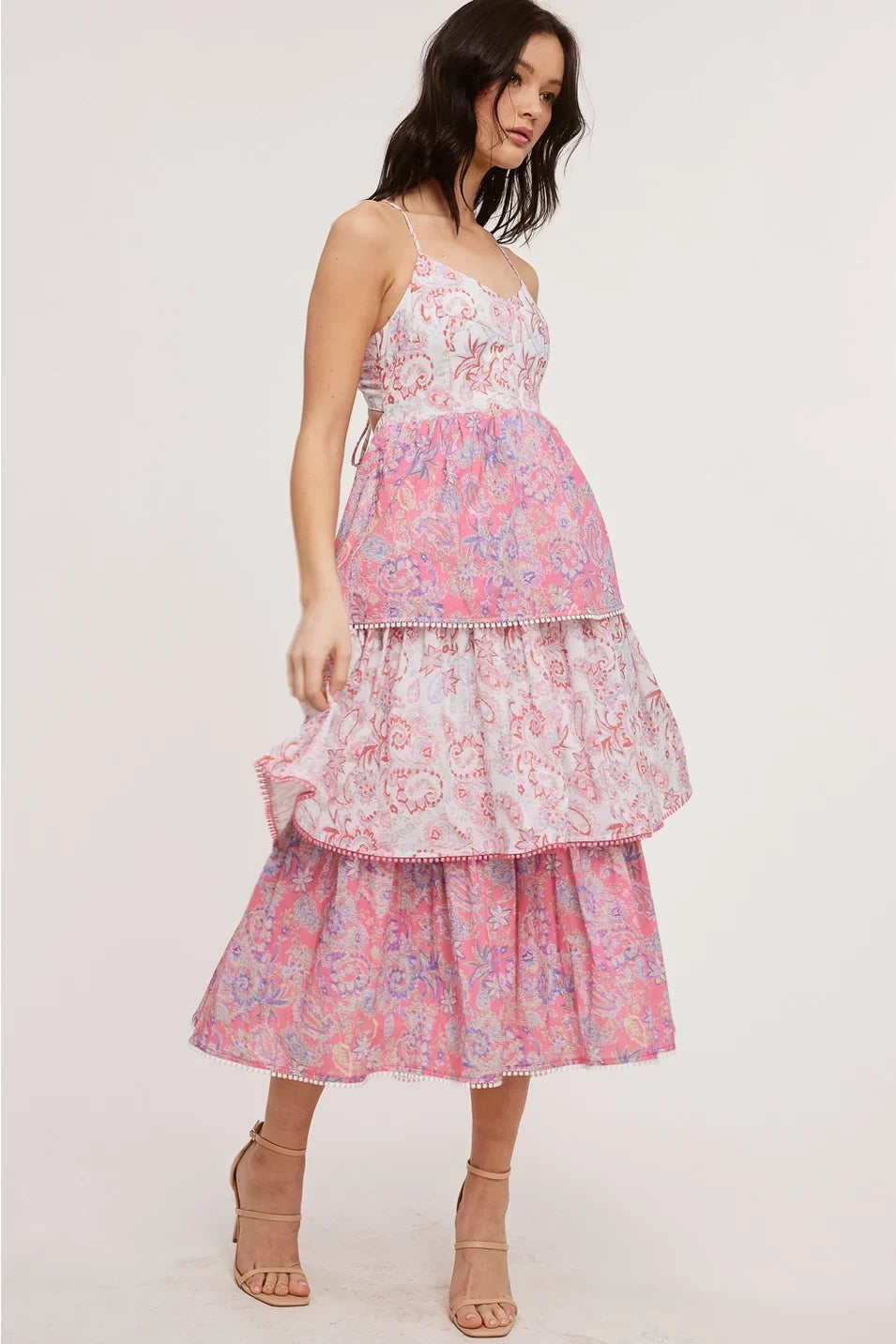 VINTAGE PASILEY TIERED MAXI DRESS