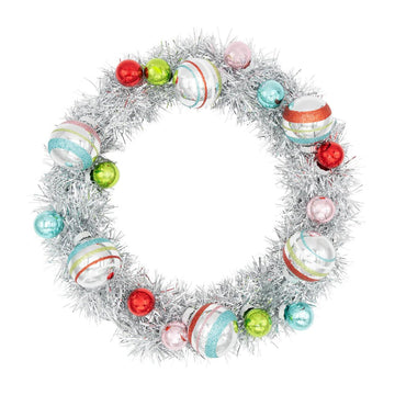 FF Silver Wreath With Rounds Ornament