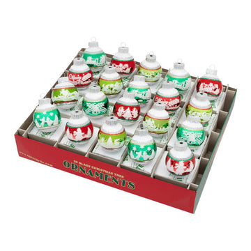 HS Signature Flocked Round Ornaments 20 Count