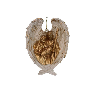 Gold Holy Family In wings Ornament