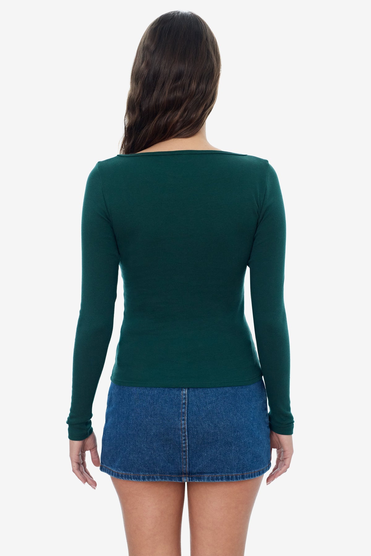 43027 - Baby Rib Long Sleeve Square Neck Tee