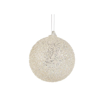 Silver Glitter Ball Ornament