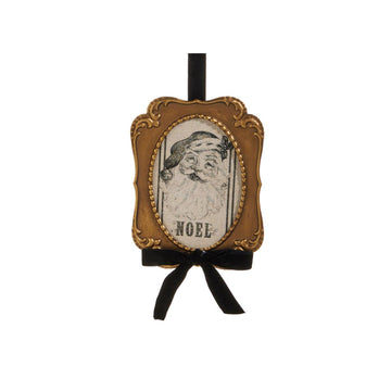 Vintage Santa Gazette Framed Ornament