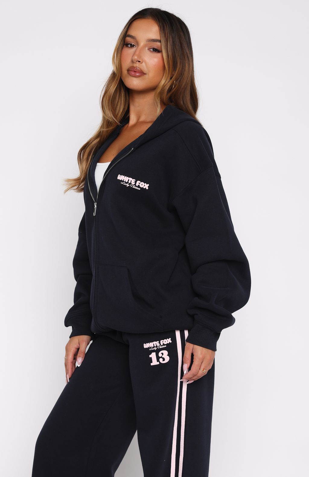 Lucky Thirteen Charise Zip Front Hoodie Navy