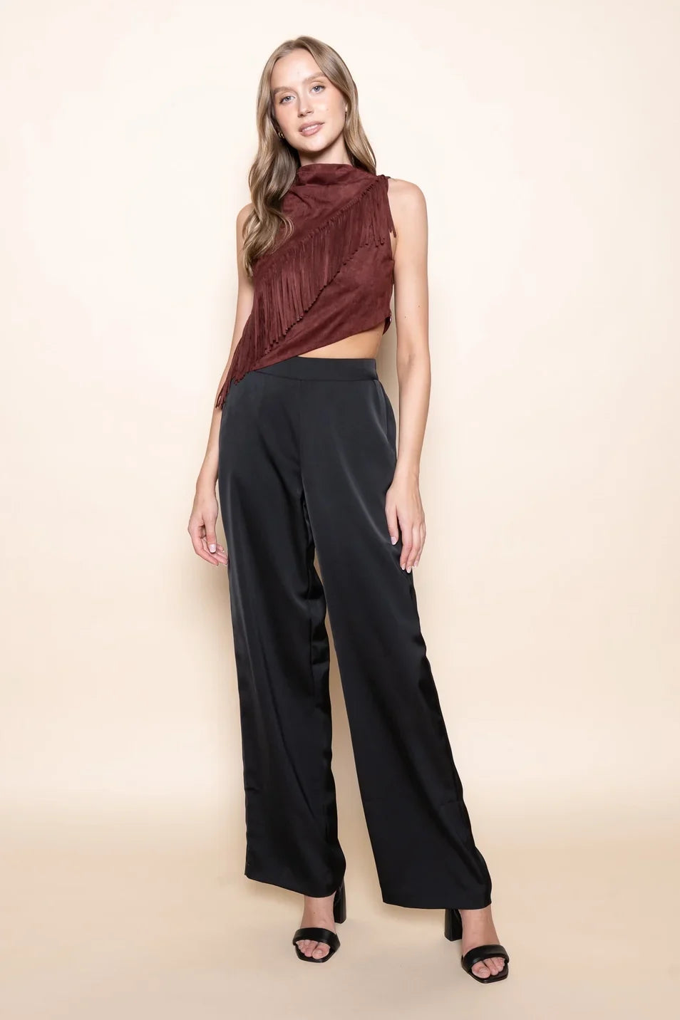 DIAGONAL FRINGE TANK TOP
