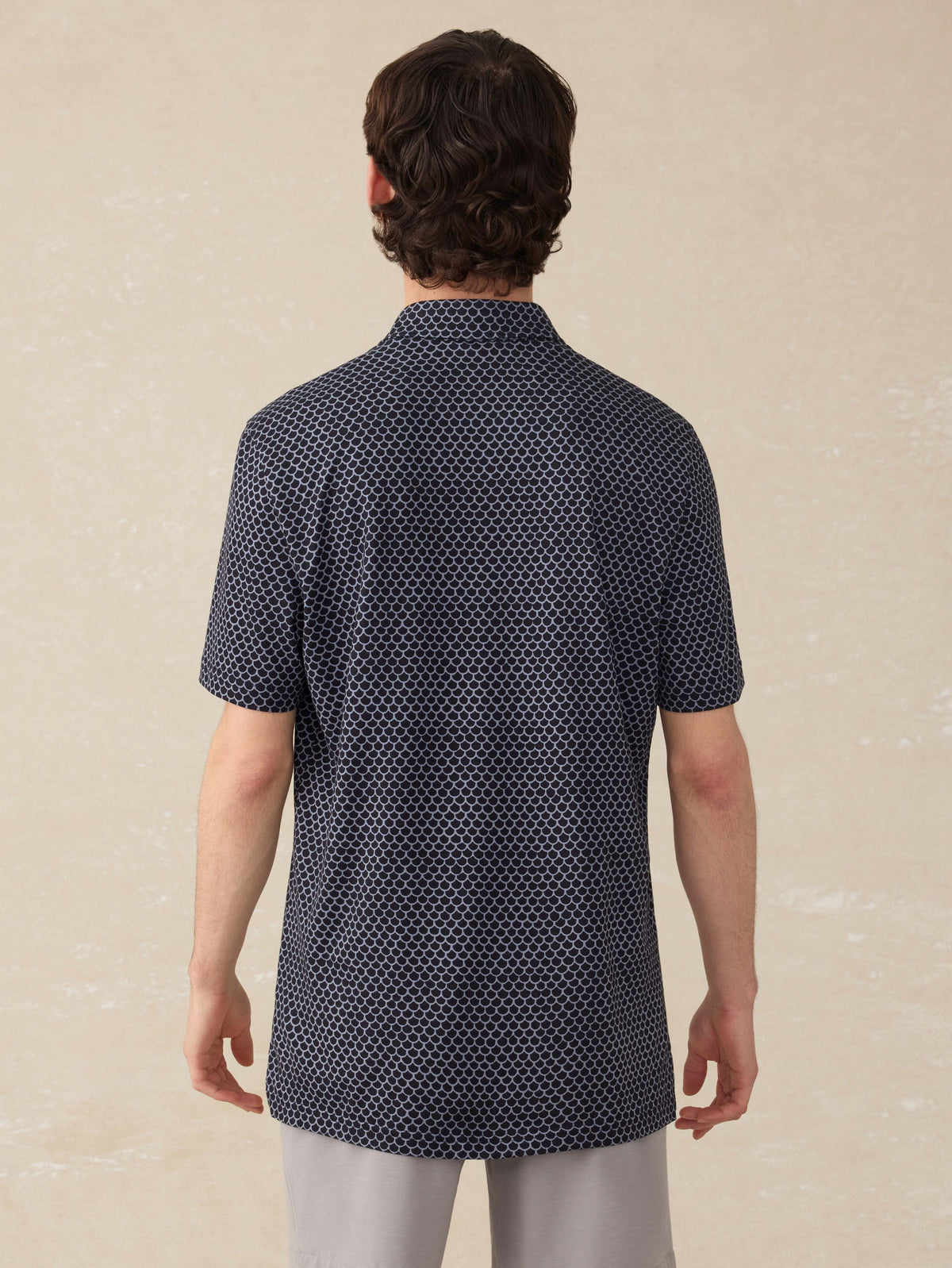 Short-Sleeve Movement Pique Polo - Midnight Fishscale