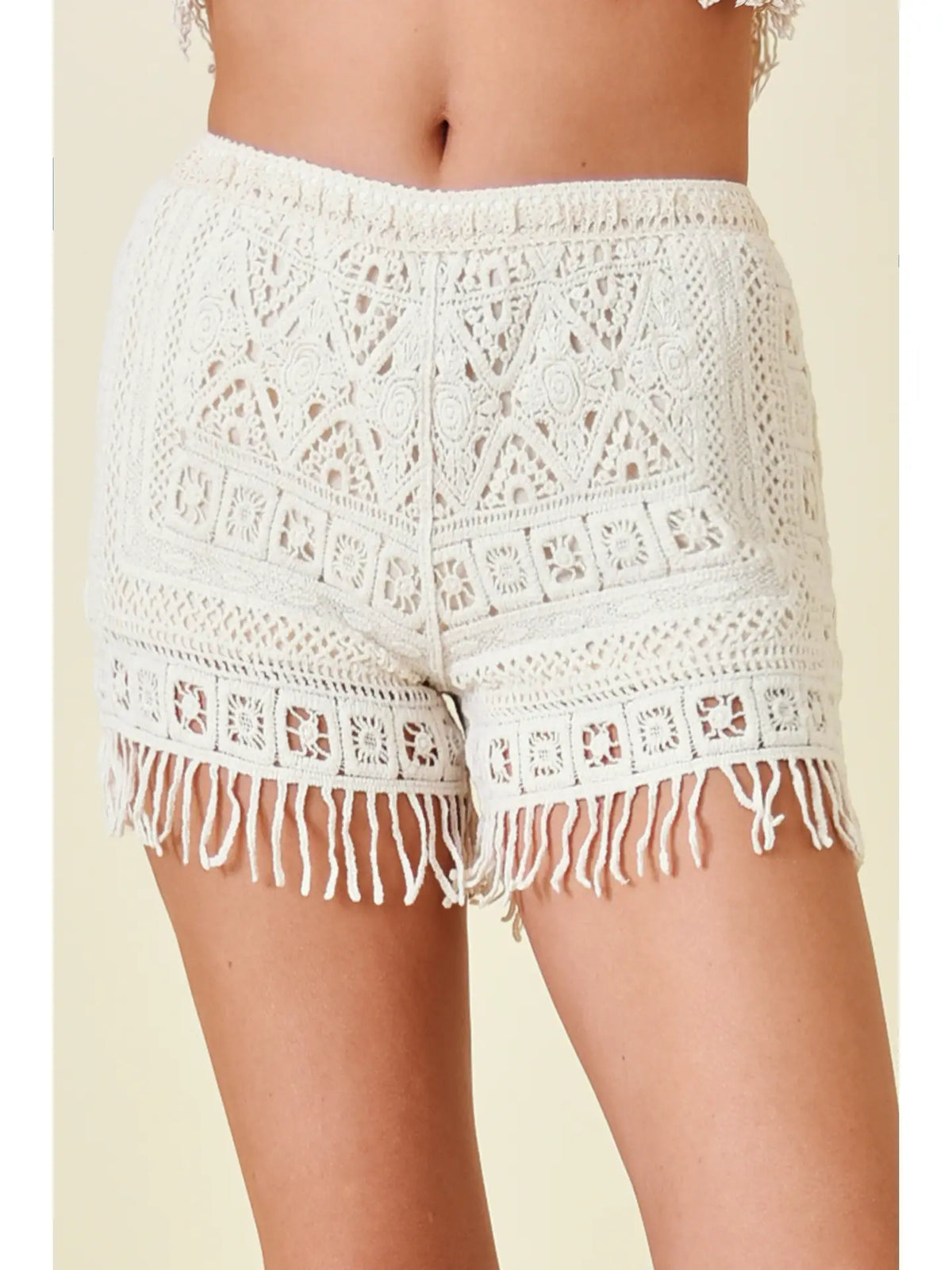 CROCHET FRINGE SHORTS