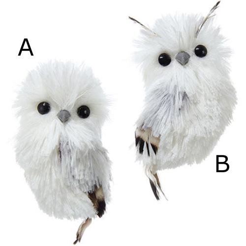 Silver/White Owl Ornament