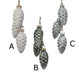 Glass Pine Cone Drop
