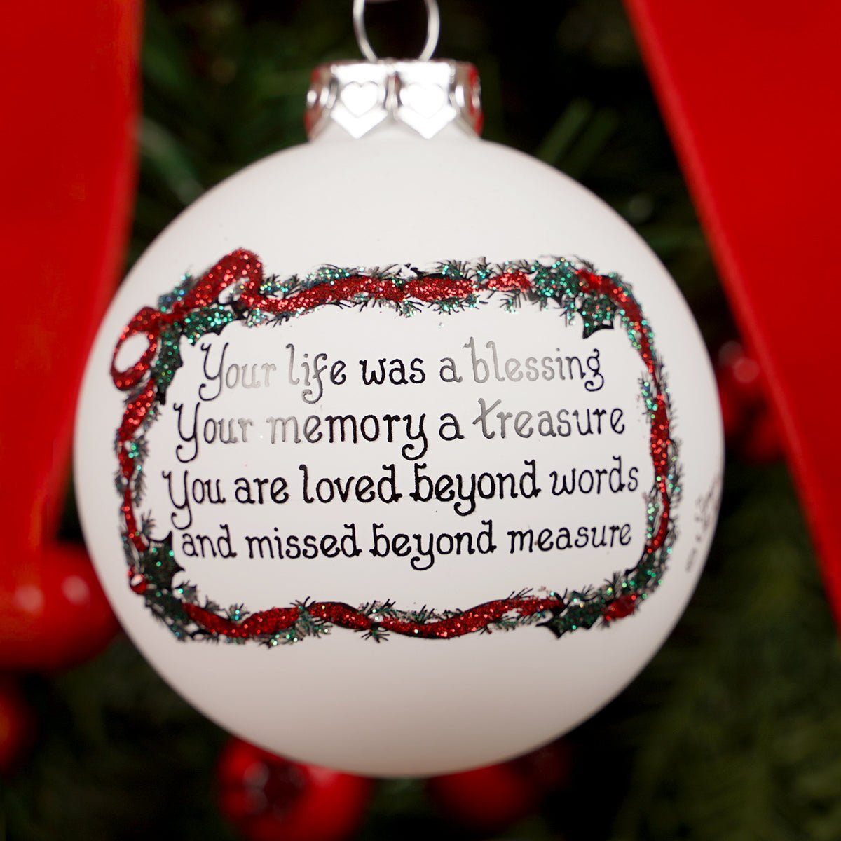 Memorial Holly Christmas Ornament