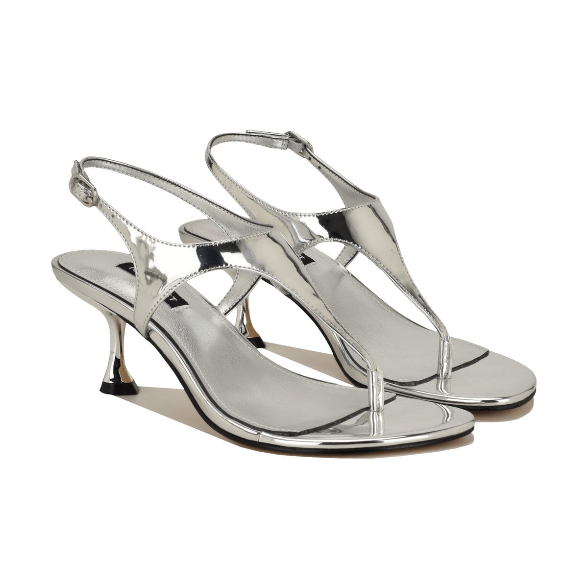 Noir Heeled Thong Sandals