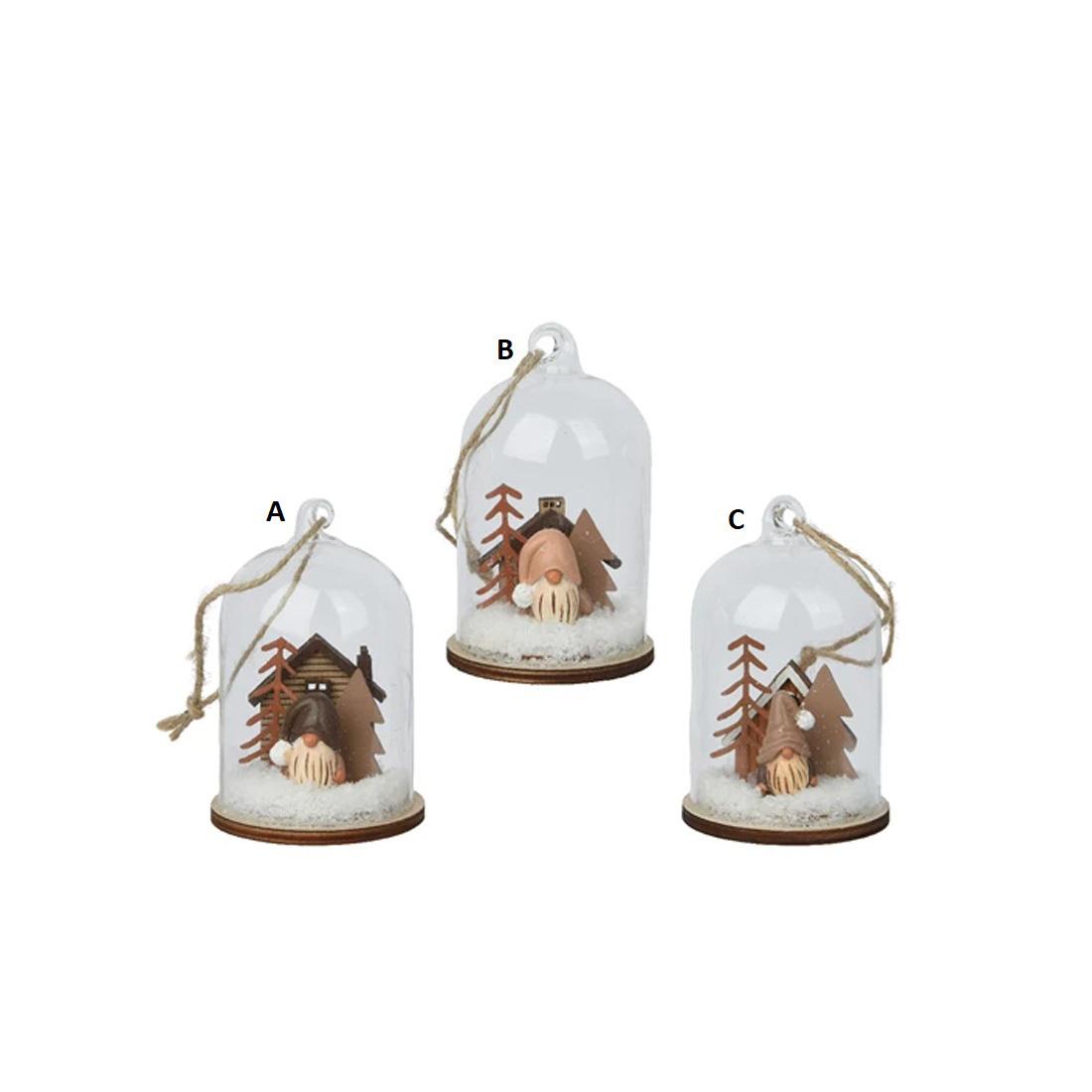 Gnome In Glass Cloche Ornament