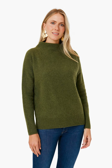 Heather Bay Leaf Funnel Neck Sweater