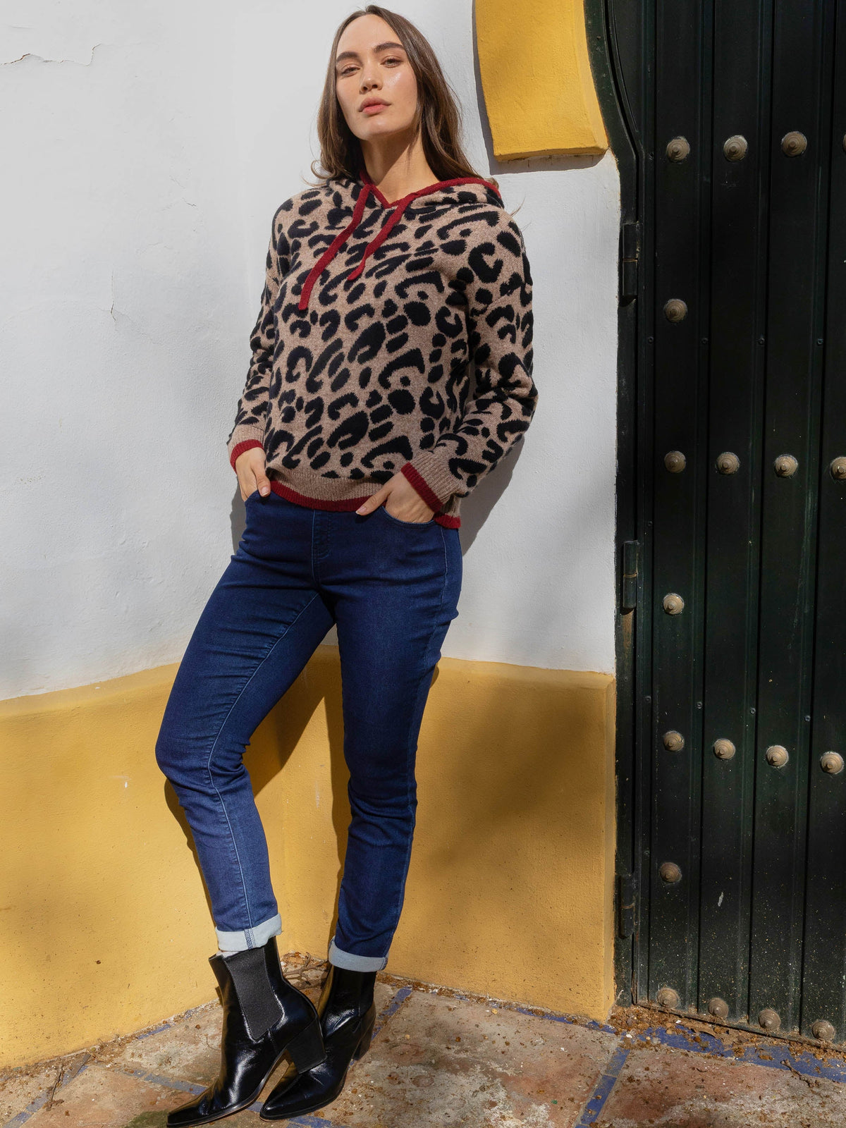 Printed Hoodie Sweater - Animal