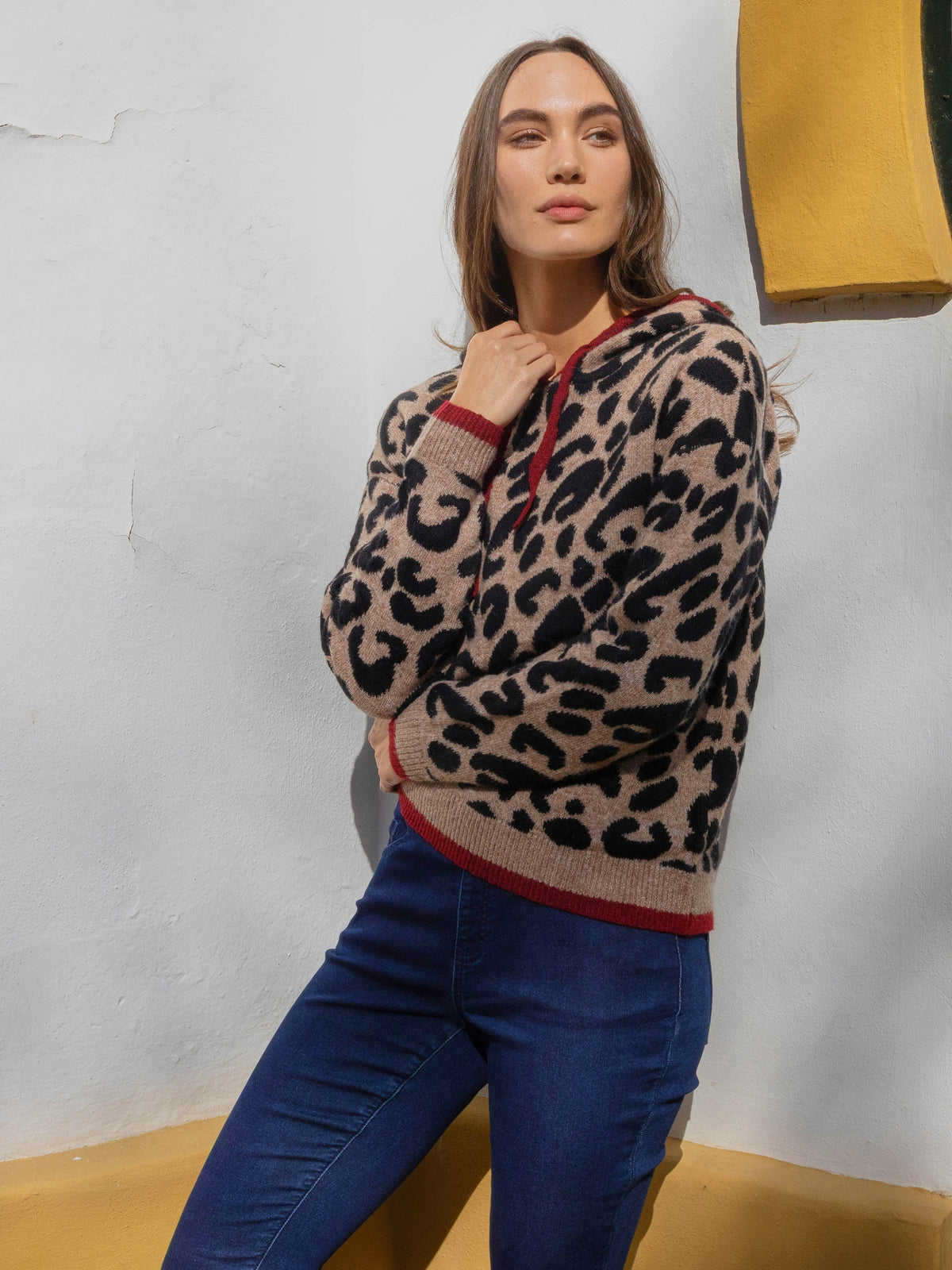 Printed Hoodie Sweater - Animal