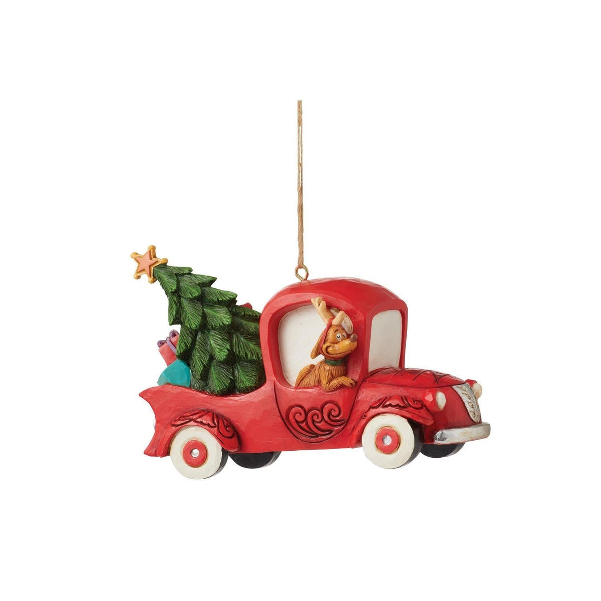Grinch In Red Truck Ornament