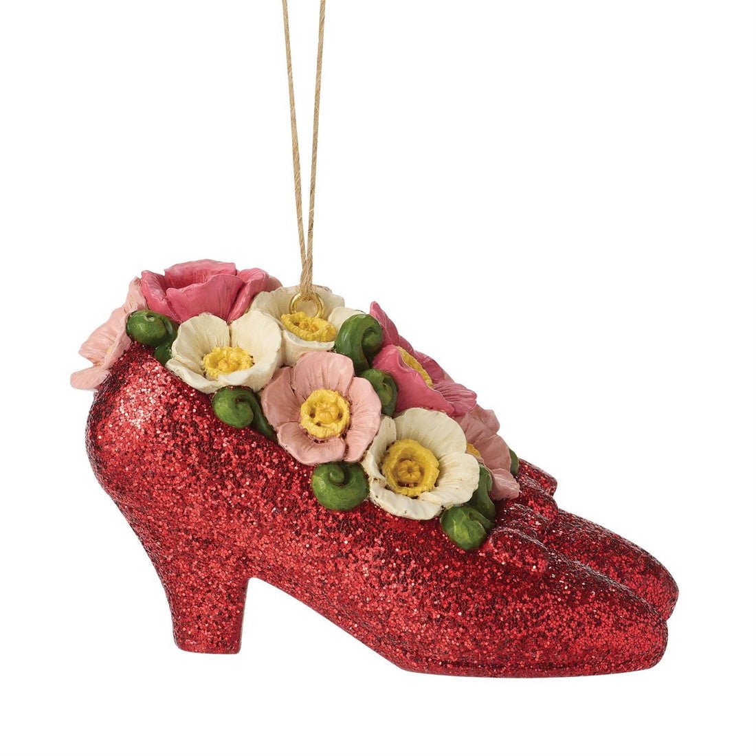 Ruby Slippers With Poppies Ornament