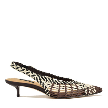 Edela Woven Kitten Heel Slingback Pumps