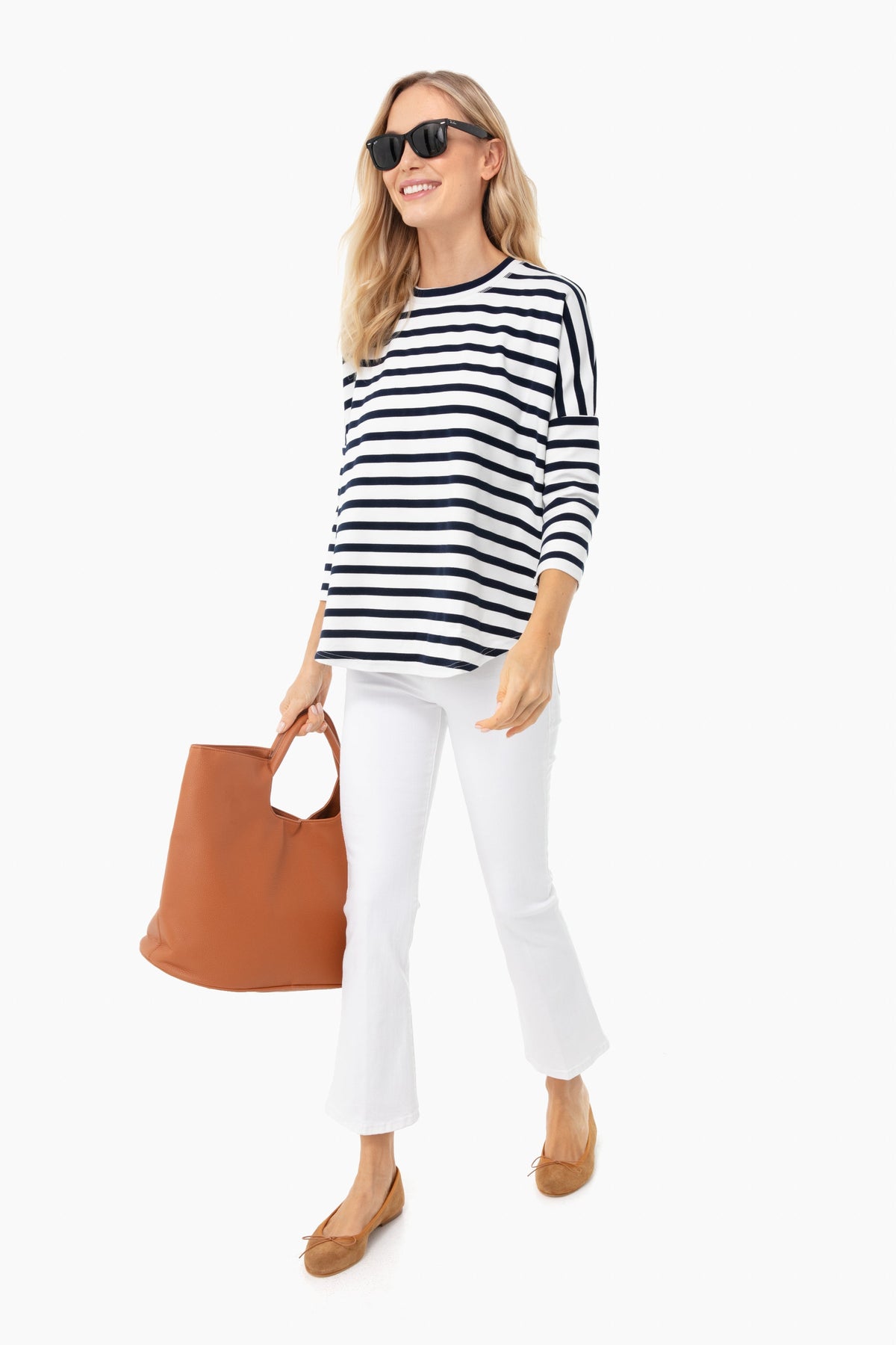 Navy and White Swing Sweatshirt