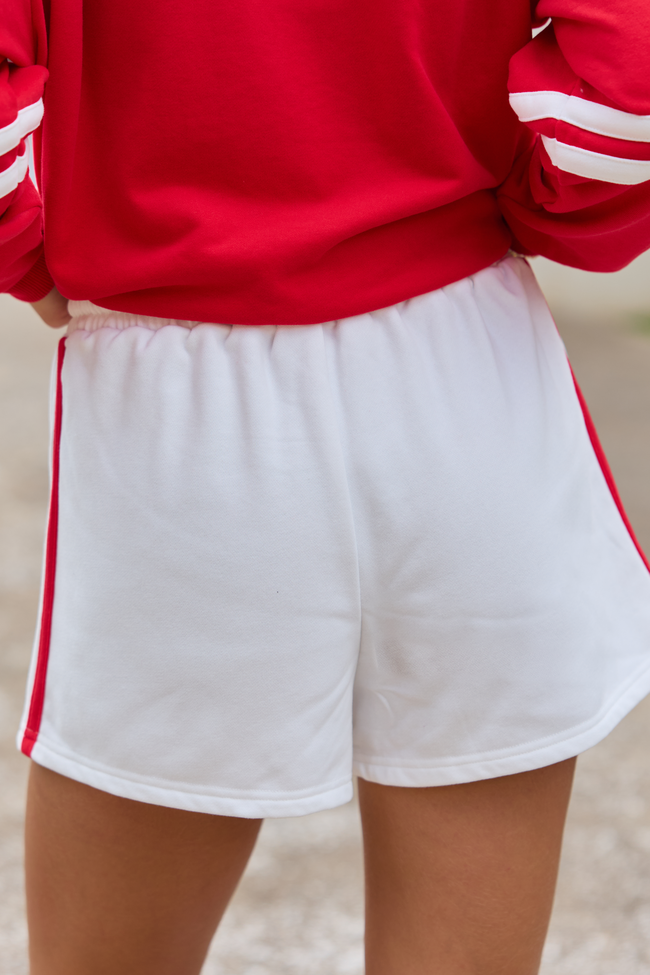 Rally Ready Red/White Varsity Trim Shorts