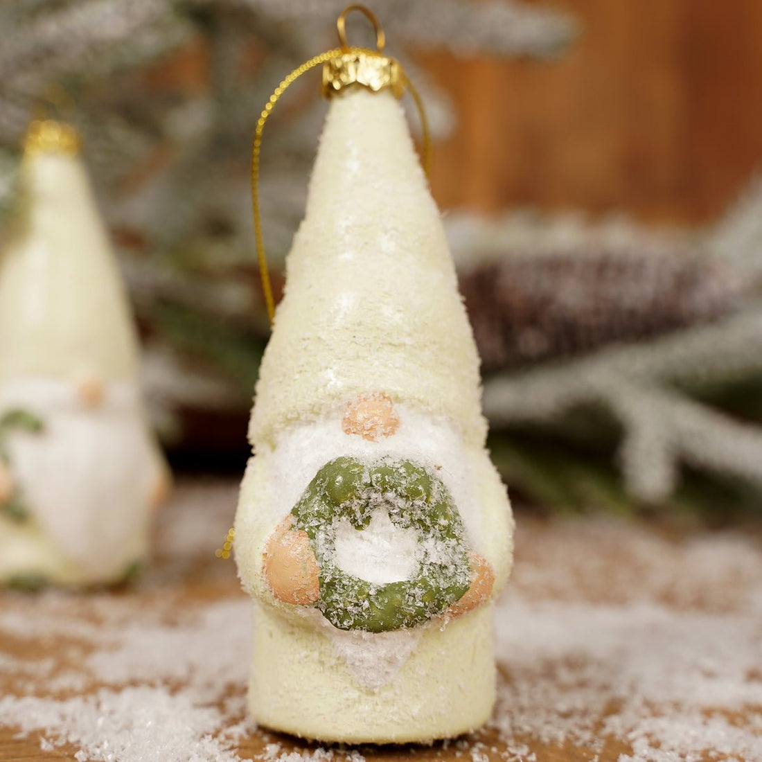 Iced Lime Green Gnome Ornament