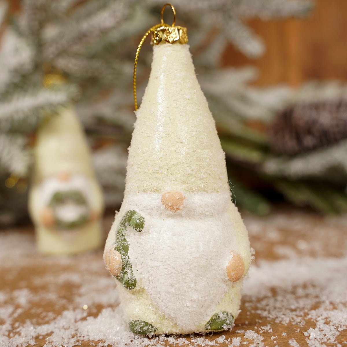 Iced Lime Green Gnome Ornament