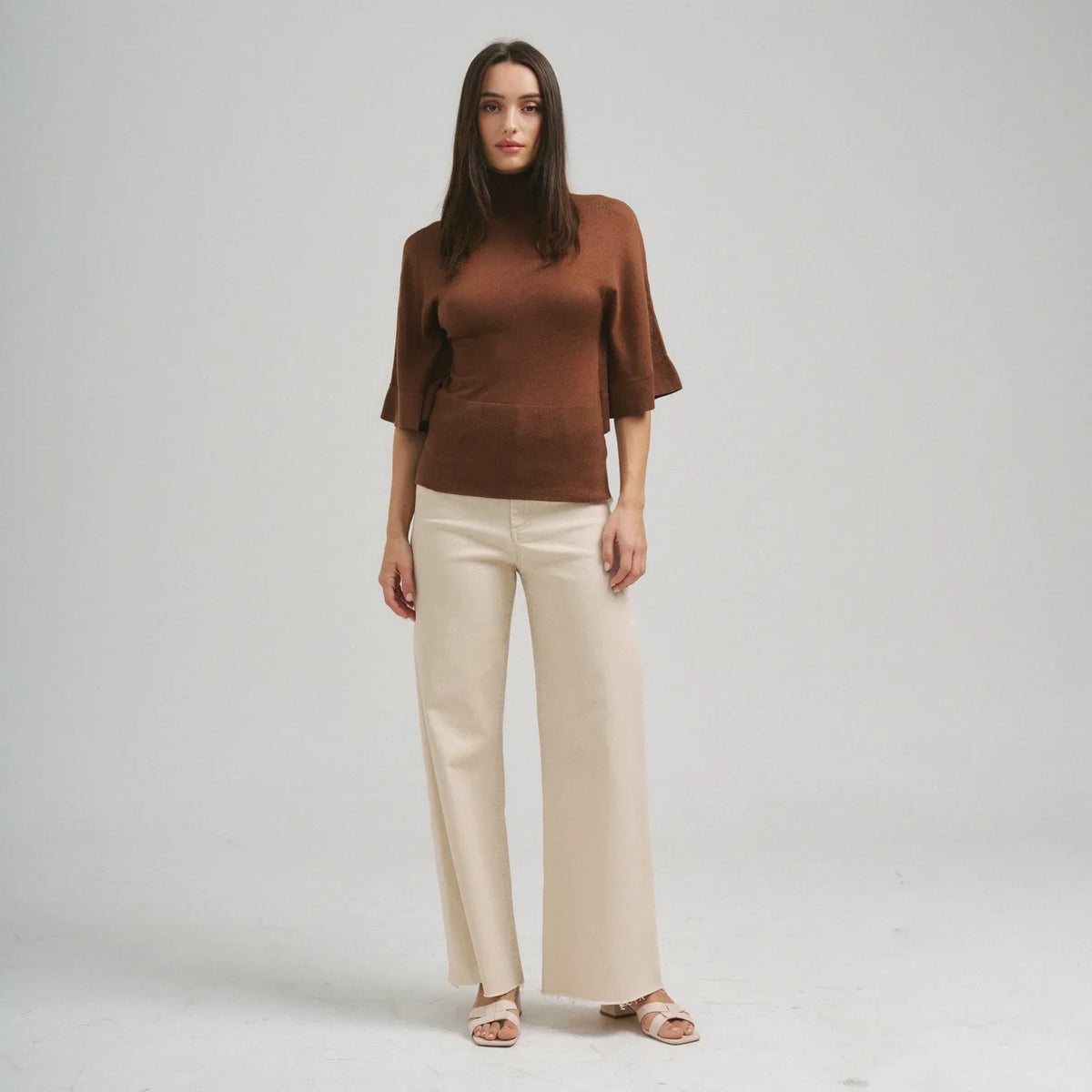 TURTLENECK HALF SLEEVE SWEATER