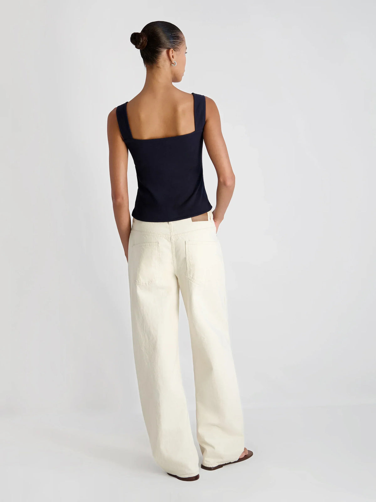 MAISIE JERSEY KNIT RUCHED FRONT TANK