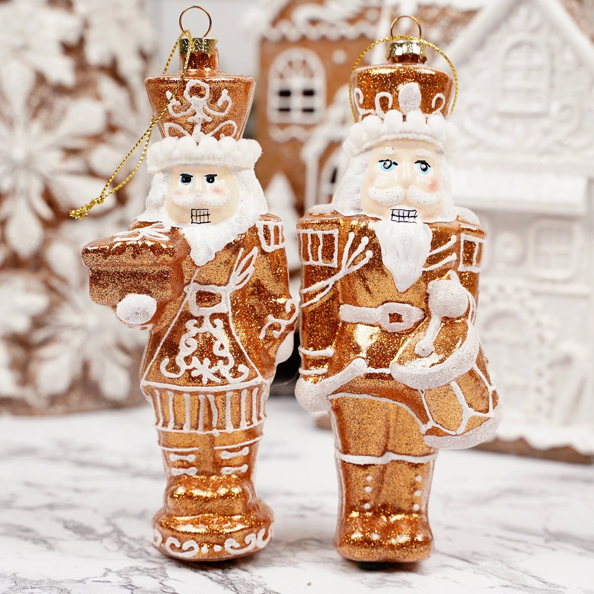 Glass Gold Nutcracker Ornament