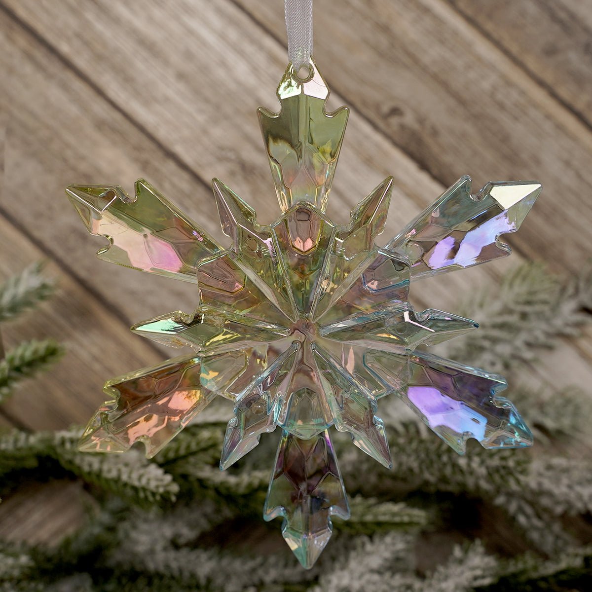 Iridescent Snowflake Christmas Ornament