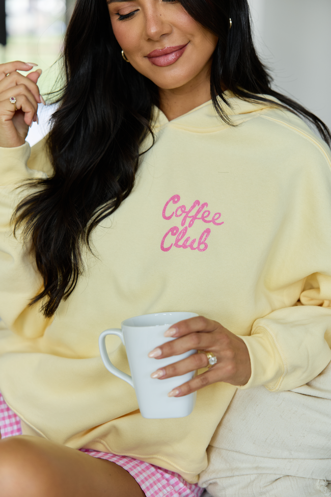Coffee Club Yellow Graphic Hoodie