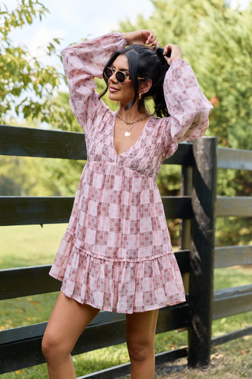 Here We Are Patchwork Mini Dress