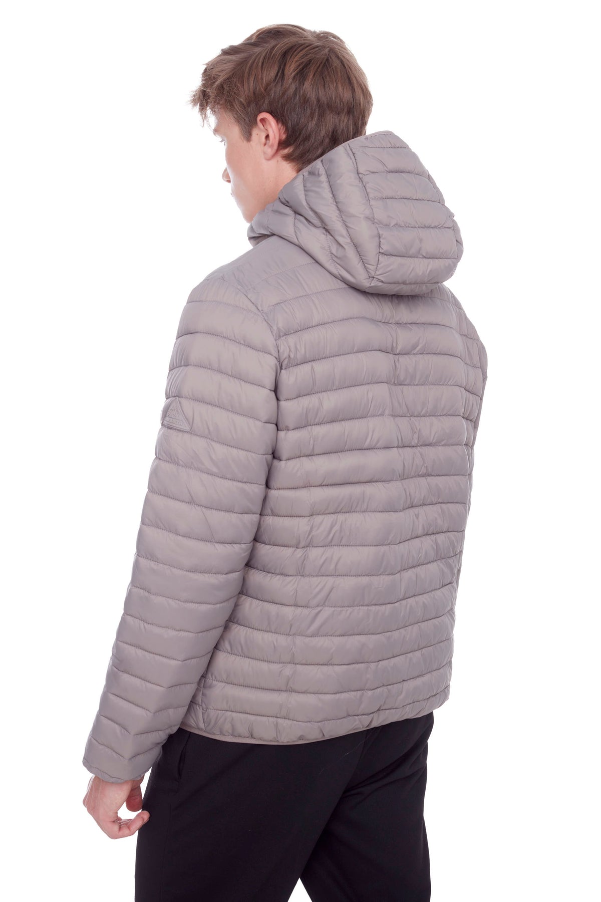 YOHO MEN'S | MEN'S VEGAN DOWN (RECYCLED) LIGHTWEIGHT PACKABLE PUFFER, TAUPE
