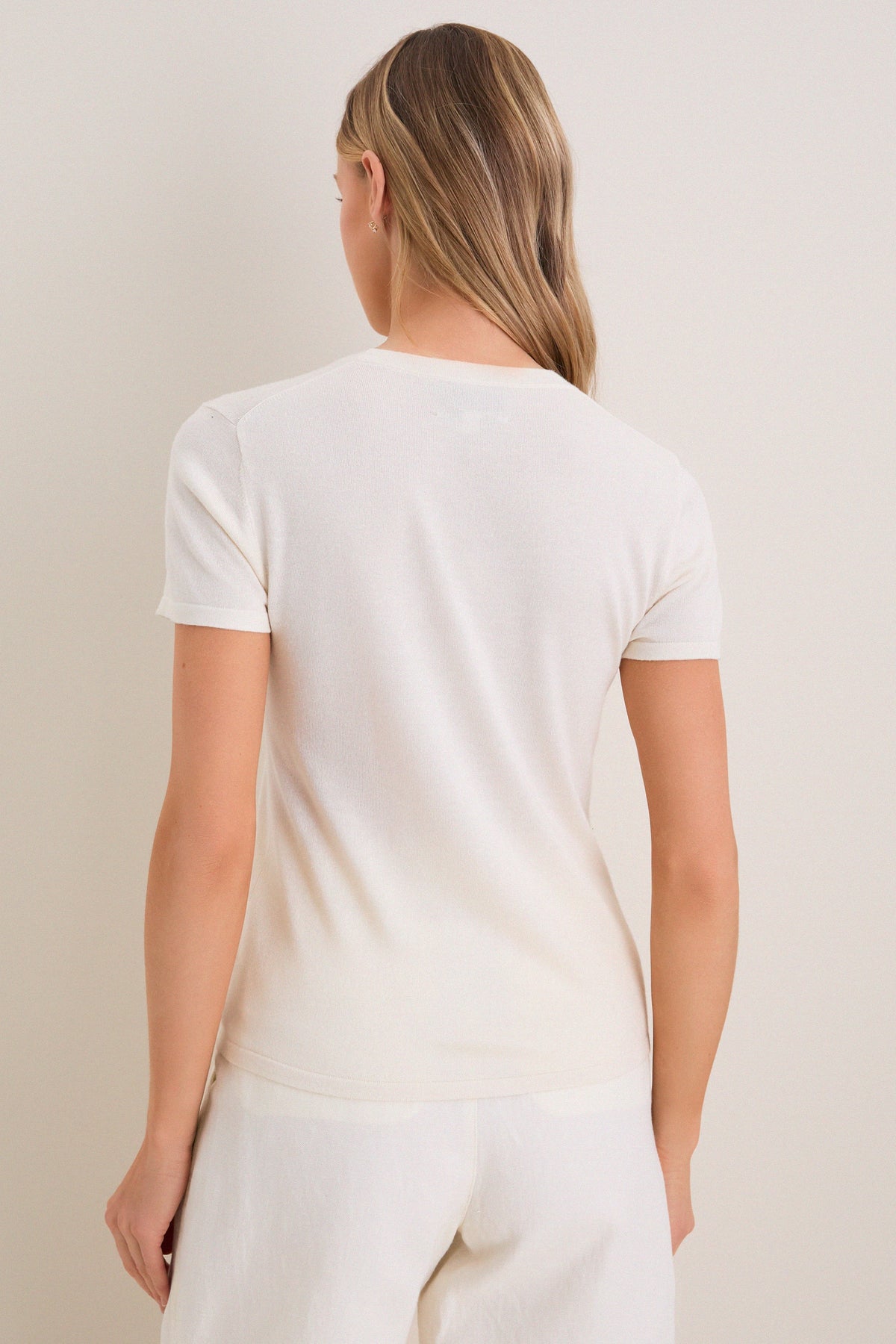 Ivory Cashmere Silk Katie Tee