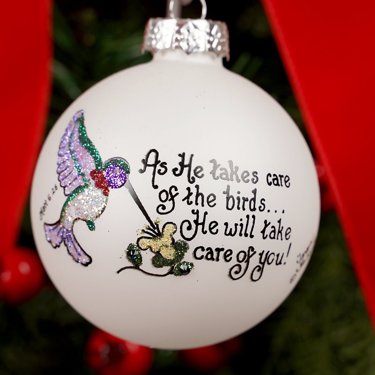 Hummingbird Hand Painted Ornament