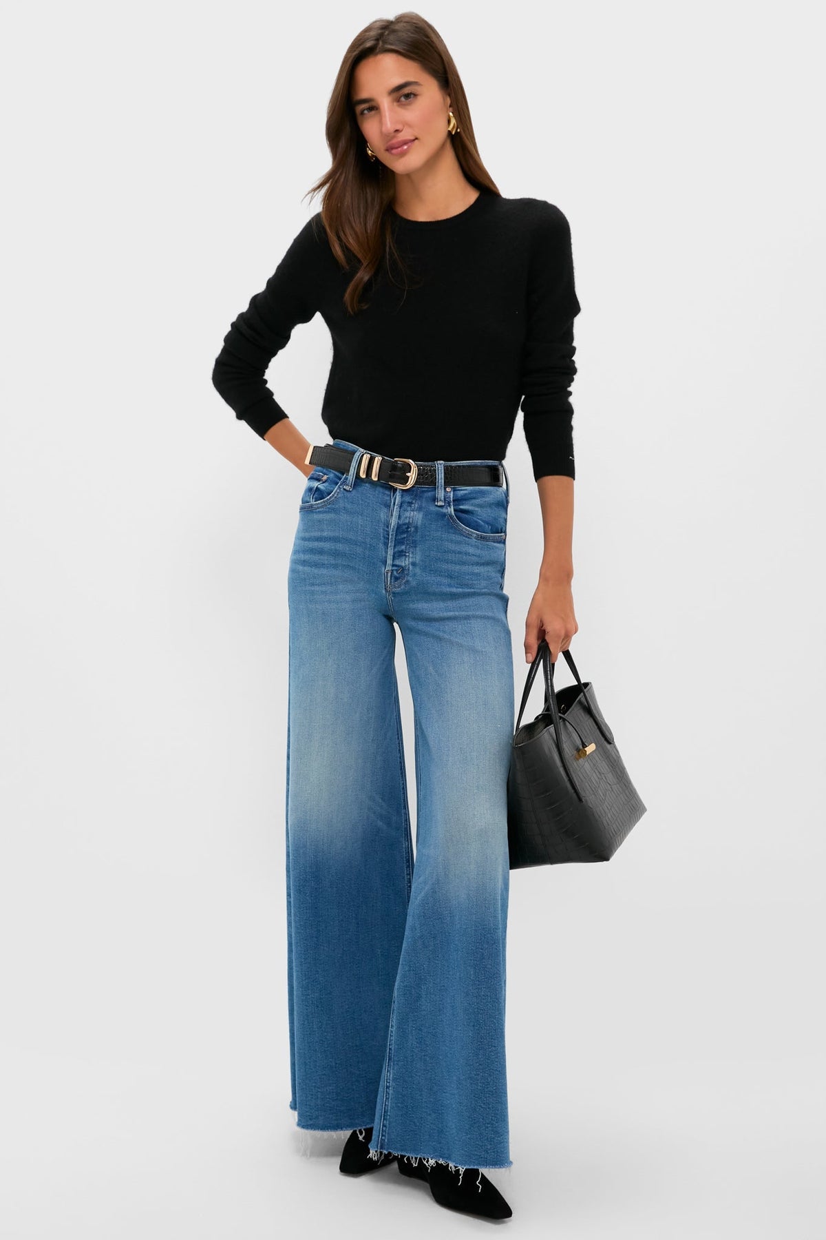 Black Cashmere Elizabeth Crewneck