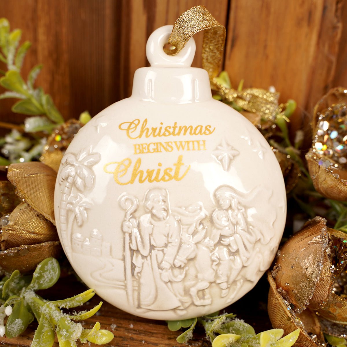White Porcelain Christ Ornament