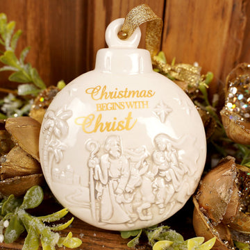 White Porcelain Christ Ornament
