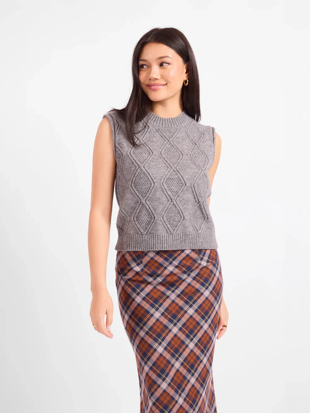 CAMPUS GIRL GEOMETRIC SWEATER VEST