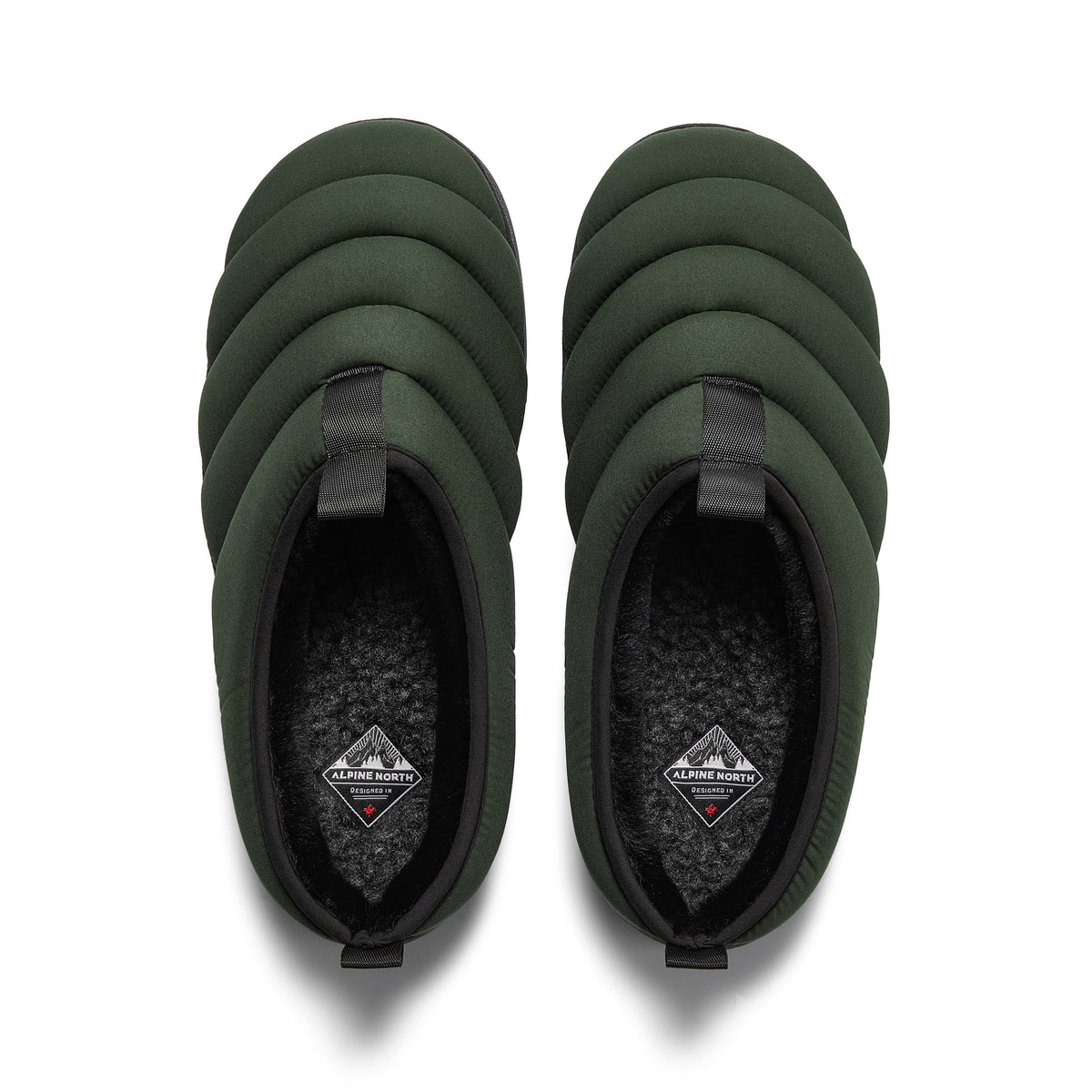 SEATON | INSULATED PUFFER SLIPPERS, DARK GREEN