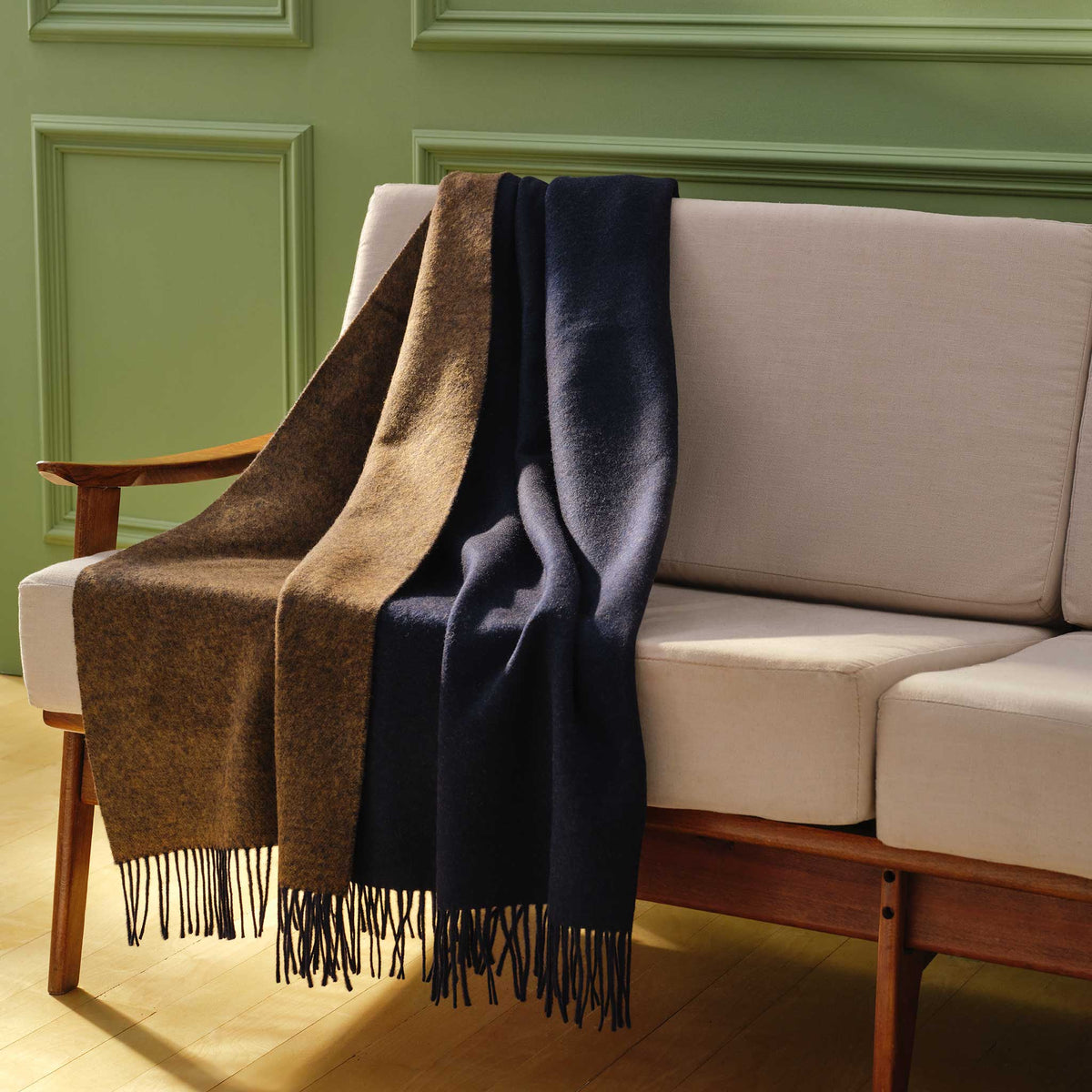 Two-Toned Lambswool Throw Blanket