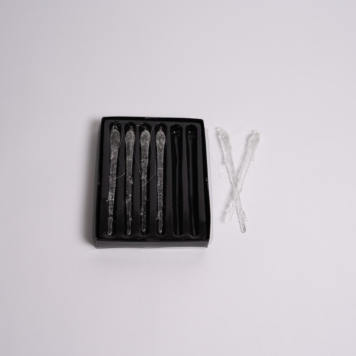 7 Inch Glass Icicle Set