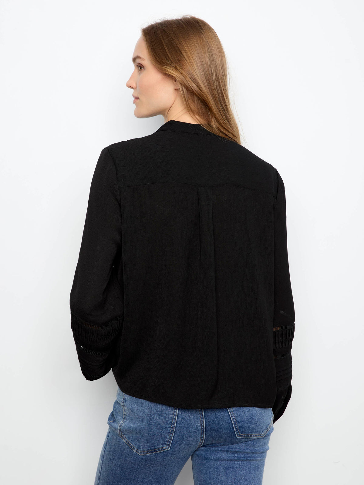 Pleated Crepe Blouse - Black