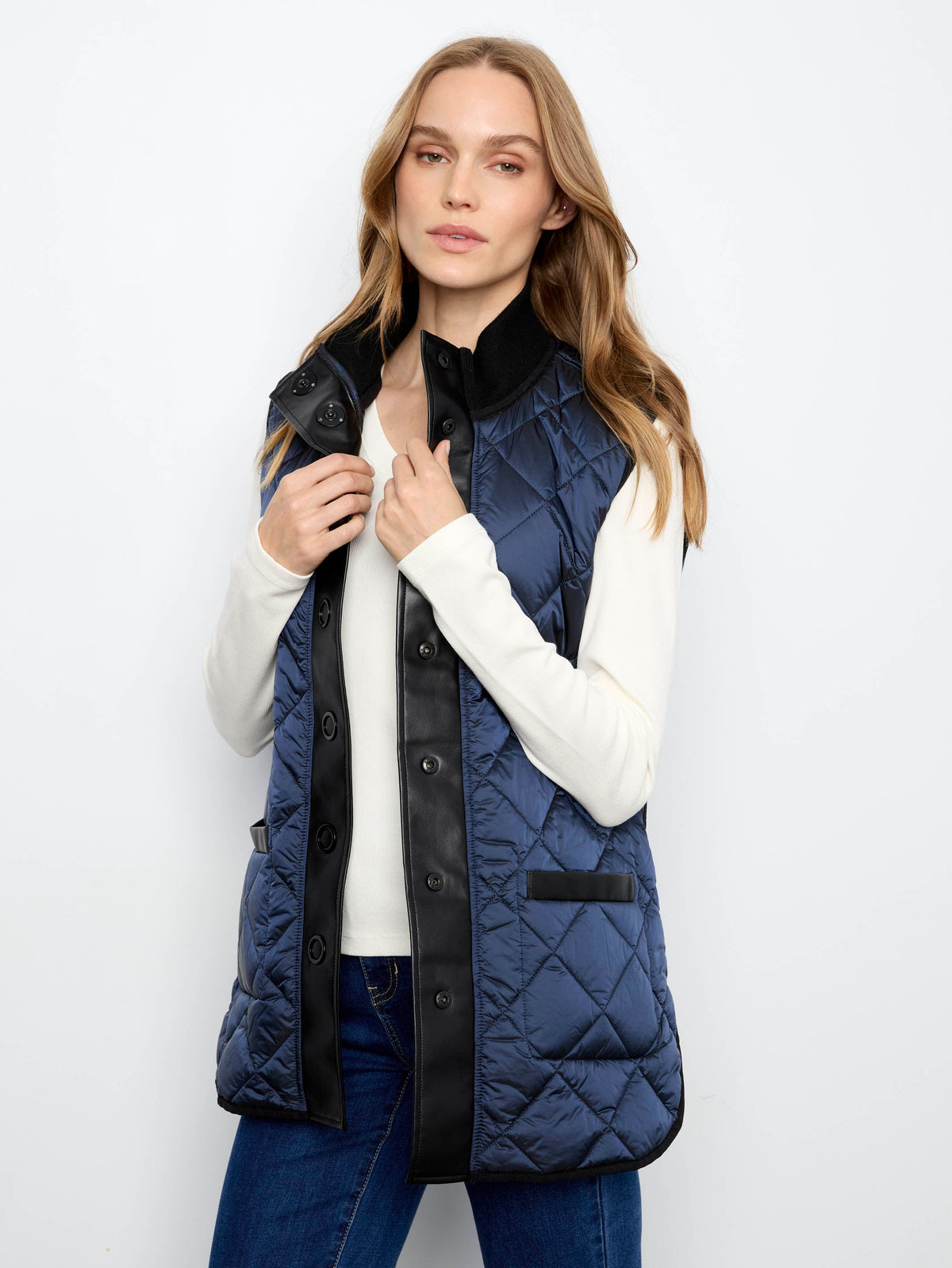 Irridescent Printed Reversible Quilted Vest - Nocturne