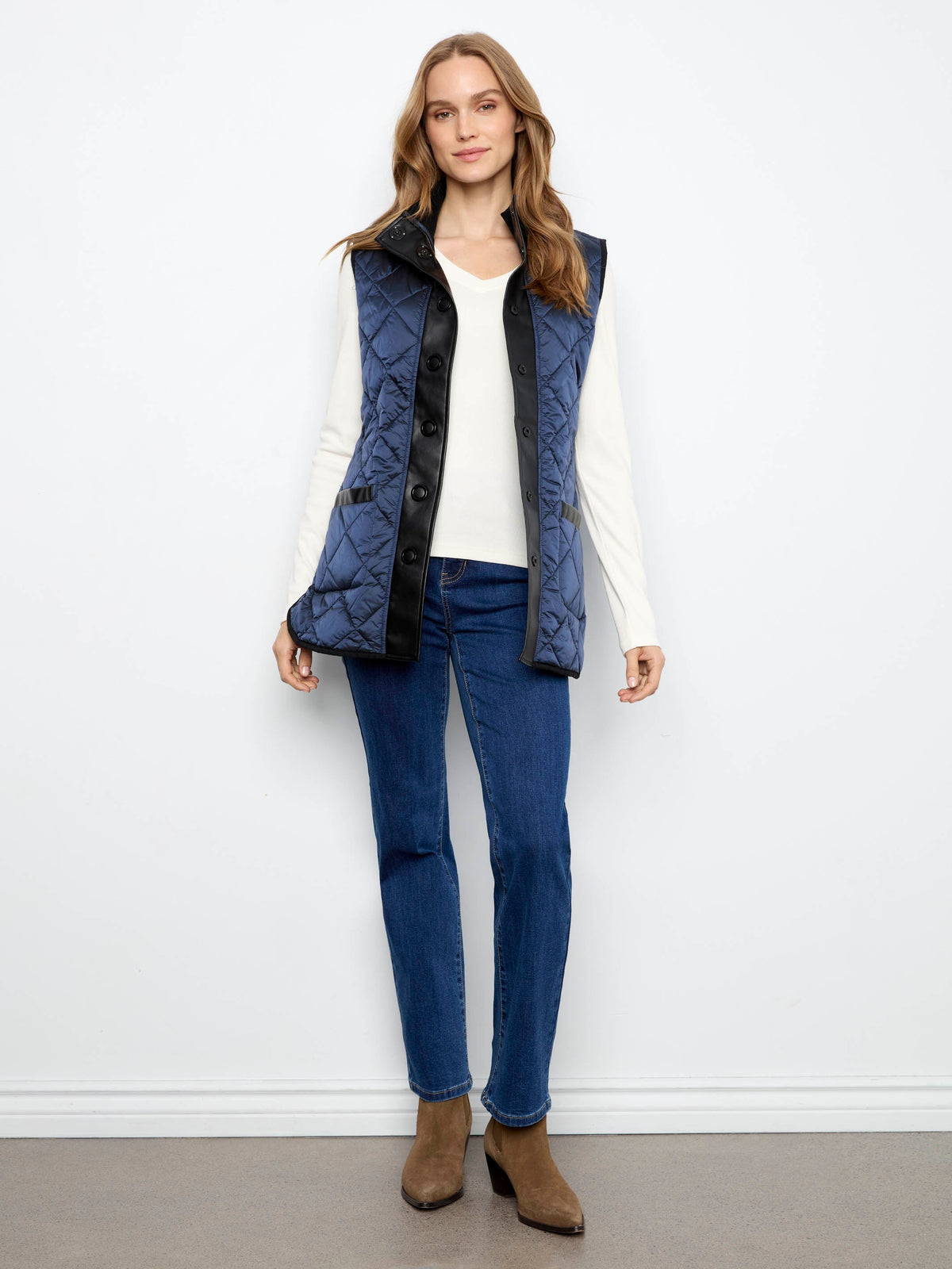 Irridescent Printed Reversible Quilted Vest - Nocturne