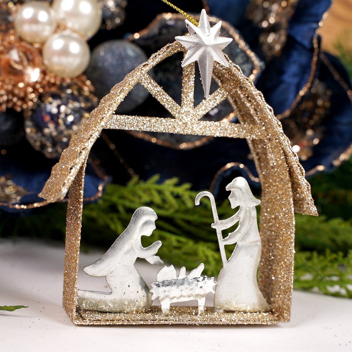 Holy Creche Nativity Christmas Ornament