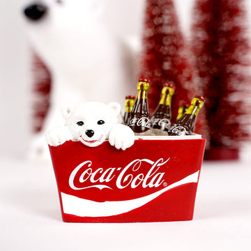 Coca-Cola Polar Bear Cub in Cooler Ornament