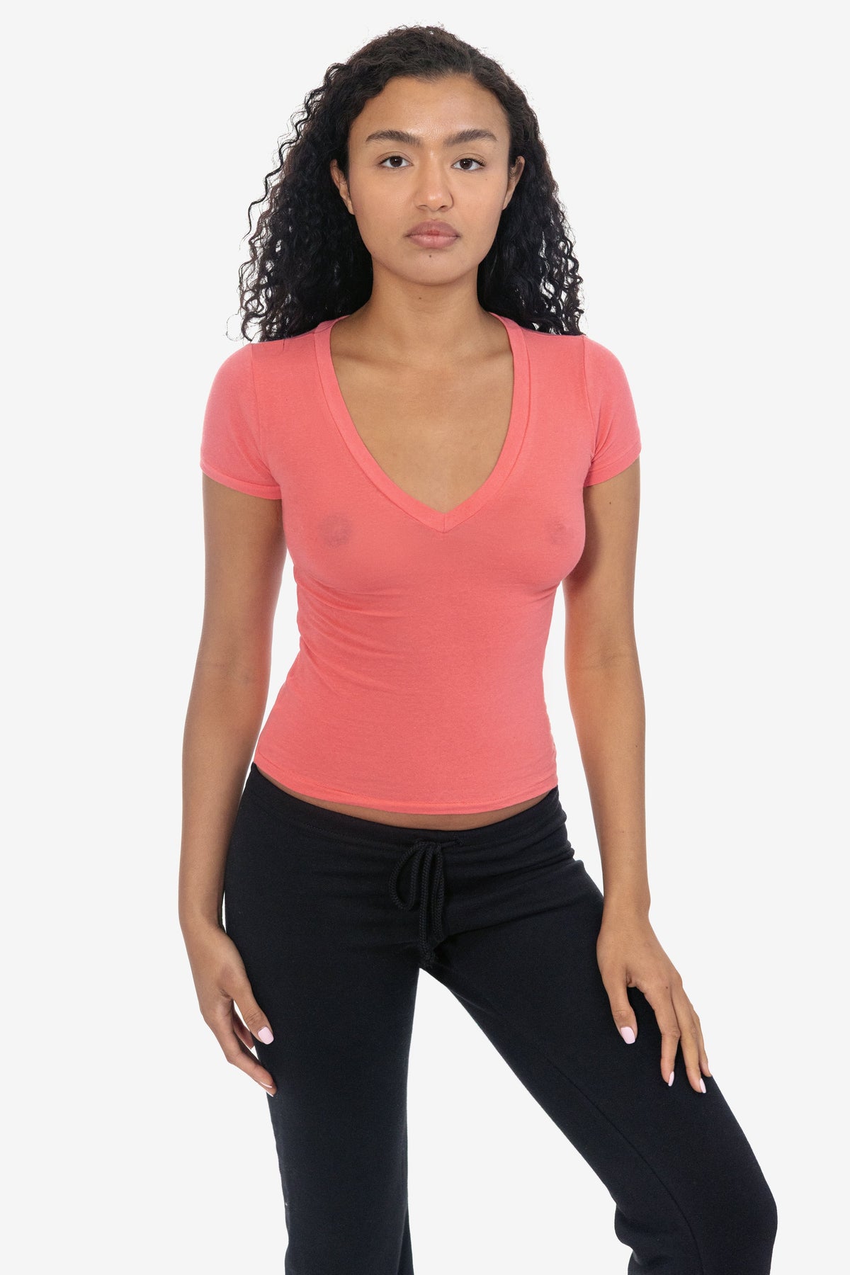 CC356 - Cheesecloth Fitted V-Neck T-Shirt