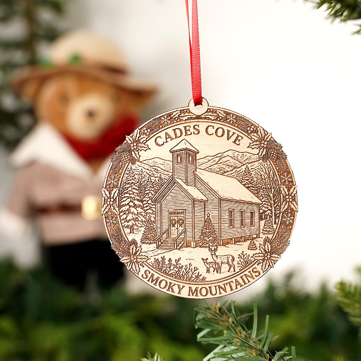 Cades Cove Church Christmas Ornament