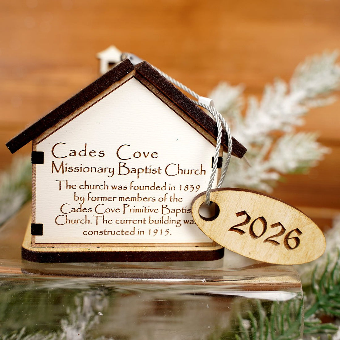 Cades Cove Chapel Christmas Ornament